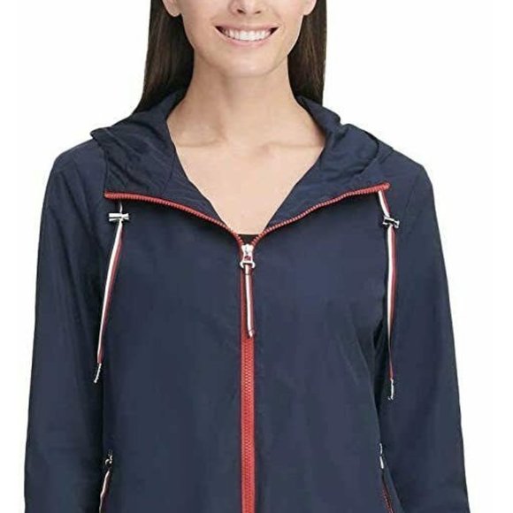 Tommy Hilfiger Ladies' Windbreaker Hoodie Jacket Navy - Picture 6 of 15